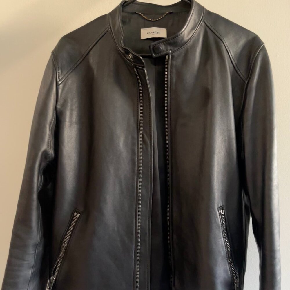Leather Racer/jacket Coach